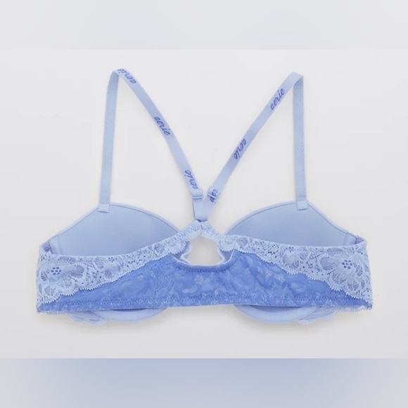 🩵AERIE REAL HAPPY DEMI LIGHTLY LINED LACE BRA SIZE 34D - Picture 6 of 11